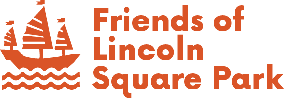 FLSP Horizontal red_transparent Friends of Lincoln Square Park and Junk Boat logo